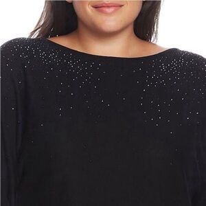 NWT Vince Camuto Crystals Embellished V-Back Sweater Size 2X